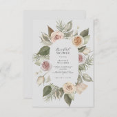 Invitation Boho Floral Bridal Douche (Devant / Derrière)