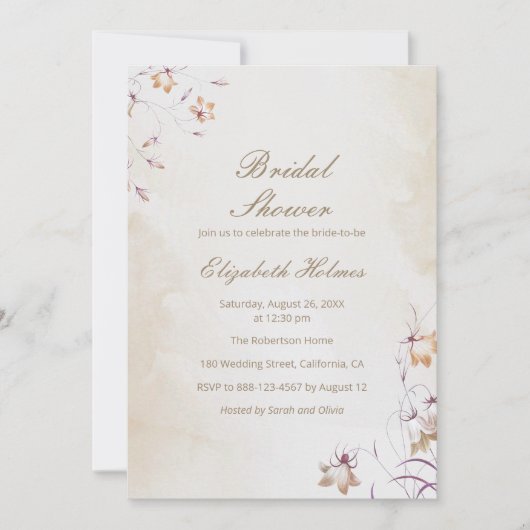 Invitation Boho Floral Bridal Douche (Devant)