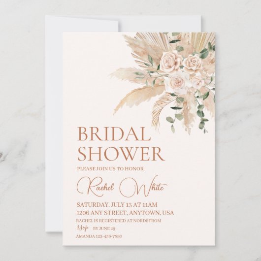 Invitation Boho Floral Bridal Douche (Devant)