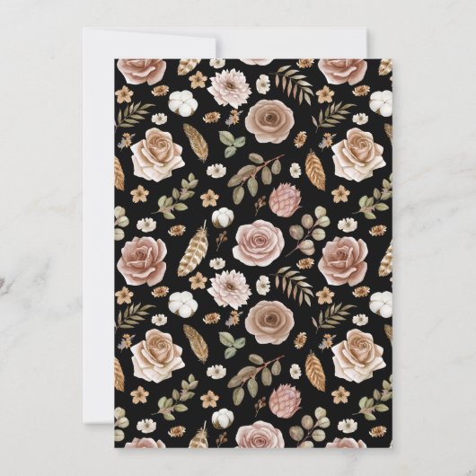 Invitation Boho Floral Bridal Douche (Dos)