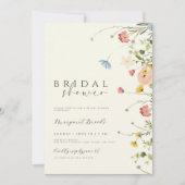 Invitation Boho Floral Bridal Showeuse Invitation, Fleur sauv (Devant)