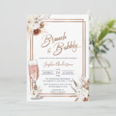 Invitation Boho Floral Brunch & Bubbly Fête des mariées (Debout devant)