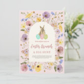 Invitation Boho Floral Brunch de Pâques et chasse aux oeufs (Debout devant)