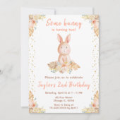 Invitation Boho Floral Bunny Anniversaire (Devant)