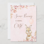 Invitation Boho Floral Bunny Balloon 1er anniversaire Invitat (Dos)