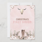 Invitation Boho Floral Cactus Premier Rodéo 1er Anniversaire (Dos)