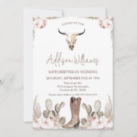 Boho Floral Cactus Rodeo 30e anniversaire Invitati