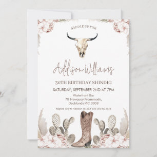 Invitation Boho Floral Cactus Rodeo 30e anniversaire Invitati