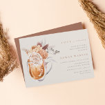 Invitation Boho Floral Café Fête des mariées Brunch<br><div class="desc">Tombez amoureux de ces invitations romantiques pour des brunchs de douches nuptiales d'automne ou des douches à thème café. Le design élégant est composé d'un arrière - plan blanc cassé et doux, agrémenté d'un bouquet de fleurs d'aquarelle en terre pastel, encadrant un latte de caffe parfaitement préparé. "L'amour est en...</div>