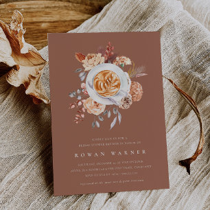 Invitation Boho Floral Café Fête des mariées Brunch