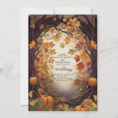 Invitation Boho Floral Citrouille Mariage Scrip (Devant)