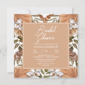 Invitation Boho Floral Coton | Fête des mariées de graminées  (Devant)