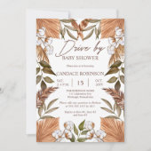 Invitation Boho Floral Coton | Grasses Drive par Baby shower (Devant)