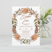 Invitation Boho Floral Coton Grasses séchées Thé nuptiale Dou (Debout devant)