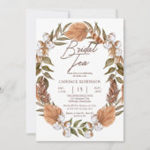Invitation Boho Floral Coton Grasses séchées Thé nuptiale Dou (Devant)
