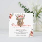 Invitation Boho Floral Cow Imprimer Fête des mariées de l'Oue (Debout devant)