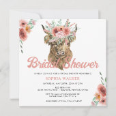 Invitation Boho Floral Cow Imprimer Fête des mariées de l'Oue (Devant)