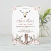 Invitation Boho Floral Cowgirl Baby shower de démarrage (Debout devant)