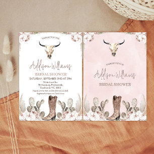 Invitation Boho Floral Cowgirl Fête des mariées de démarrage