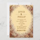 Invitation Boho Floral Custom Wedding Invites Cards (Devant)
