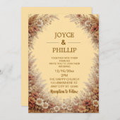 Invitation Boho Floral Custom Wedding Invites Cards (Devant / Derrière)