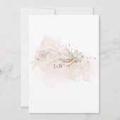 Invitation Boho floral de laiton moderne Pampas (Dos)