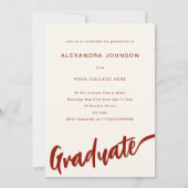 Invitation Boho Floral Diplômé Photo Script Fête de Remise de (Dos)