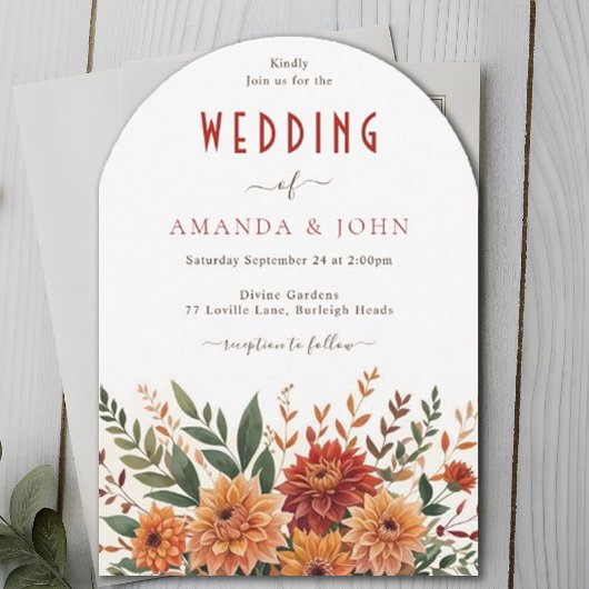 Invitation Boho Floral Divine All Seasons Mariage