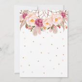 Invitation Boho Floral Dream Catcher 1ère fille tribale anniv (Dos)