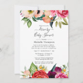 Invitation Boho Floral Drive Par la naissance ou le Baby show (Devant)