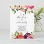 Invitation Boho Floral Drive Par la naissance ou le Baby show (Debout devant)