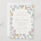 Invitation Boho Floral Earthy Pastel Fête des mariées esthéti (Devant)