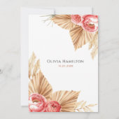 Invitation Boho Floral Elegant Automne Fête des mariées été (Dos)