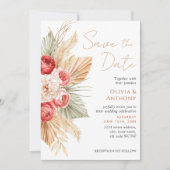 Invitation Boho Floral Elegant Automne Mariage été (Devant)