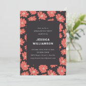 Invitation Boho Floral Elegant Black Red Graduation Party (Debout devant)