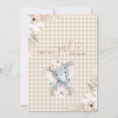 Invitation Boho Floral Elephant Baby Girl Baby shower (Dos)