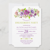 Invitation Boho floral fête de fiançailles de printemps (Devant)