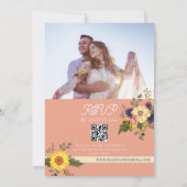 Invitation Boho Floral Foral Mariage Tout en un (Dos)