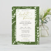 Invitation Boho Floral Frame Lily Valley Gold Fête des mariée (Debout devant)