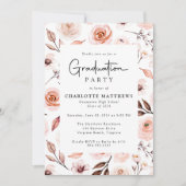Invitation Boho Floral Frame Photo Graduation (Devant)