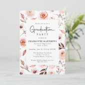 Invitation Boho Floral Frame Photo Graduation (Debout devant)