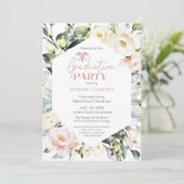 Invitation Boho Floral Frame Photo Médicale Graduation Party (Debout devant)