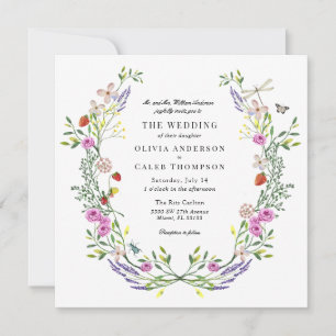 Invitation Boho Floral Garden Mariage