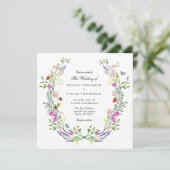 Invitation Boho Floral Garden Mariage (Debout devant)