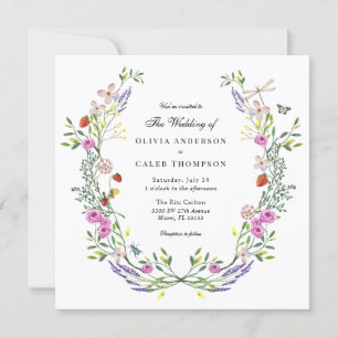 Invitation Boho Floral Garden Mariage
