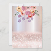 Invitation Boho floral Girly cupcake Rose or gliterie (Dos)