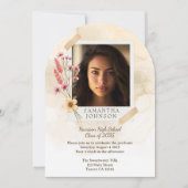 Invitation Boho Floral Graduation Party (Devant)