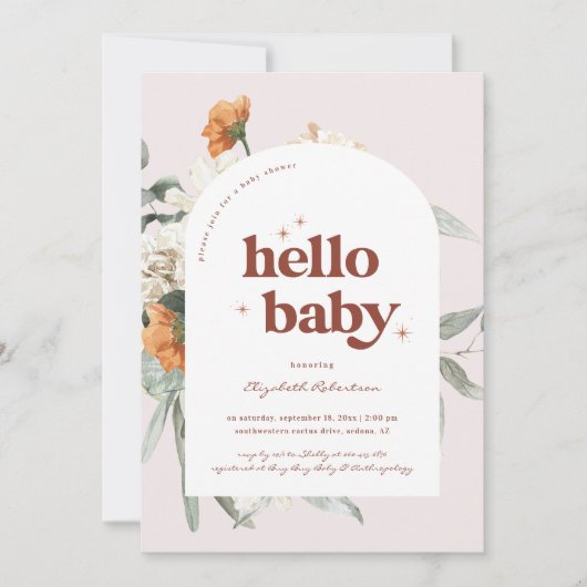 Invitation Boho Floral Greenery Botanical | BABY SHOWER (Devant)