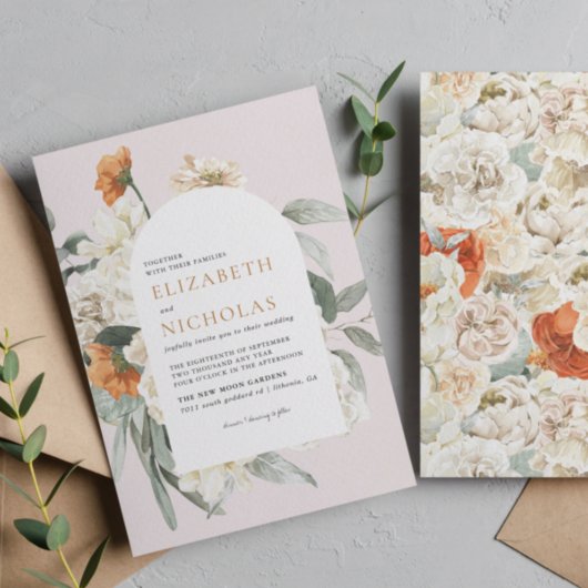 Invitation Boho Floral Greenery Mariage botanique