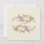 Invitation BOHO Floral Greenery Pampas Grass Mint Mariage (Dos)